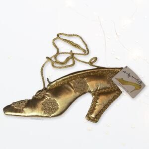 Vintage Y2k NWT Deadstock Andy Warhol Pop Art Avant Garde Babs Gold Shoe Purse